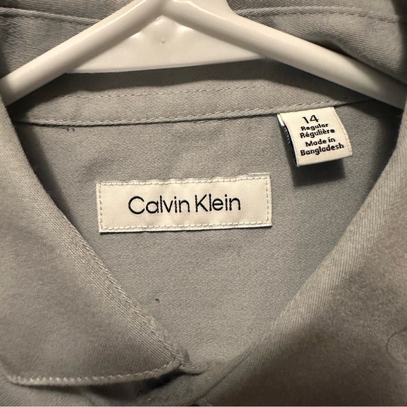 Boy’s Calvin Klein Gray Dress Shirt | Youth Size 14 - Picture 7 of 11